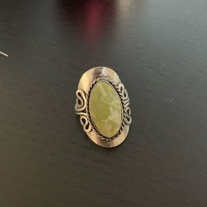 Green stone ring